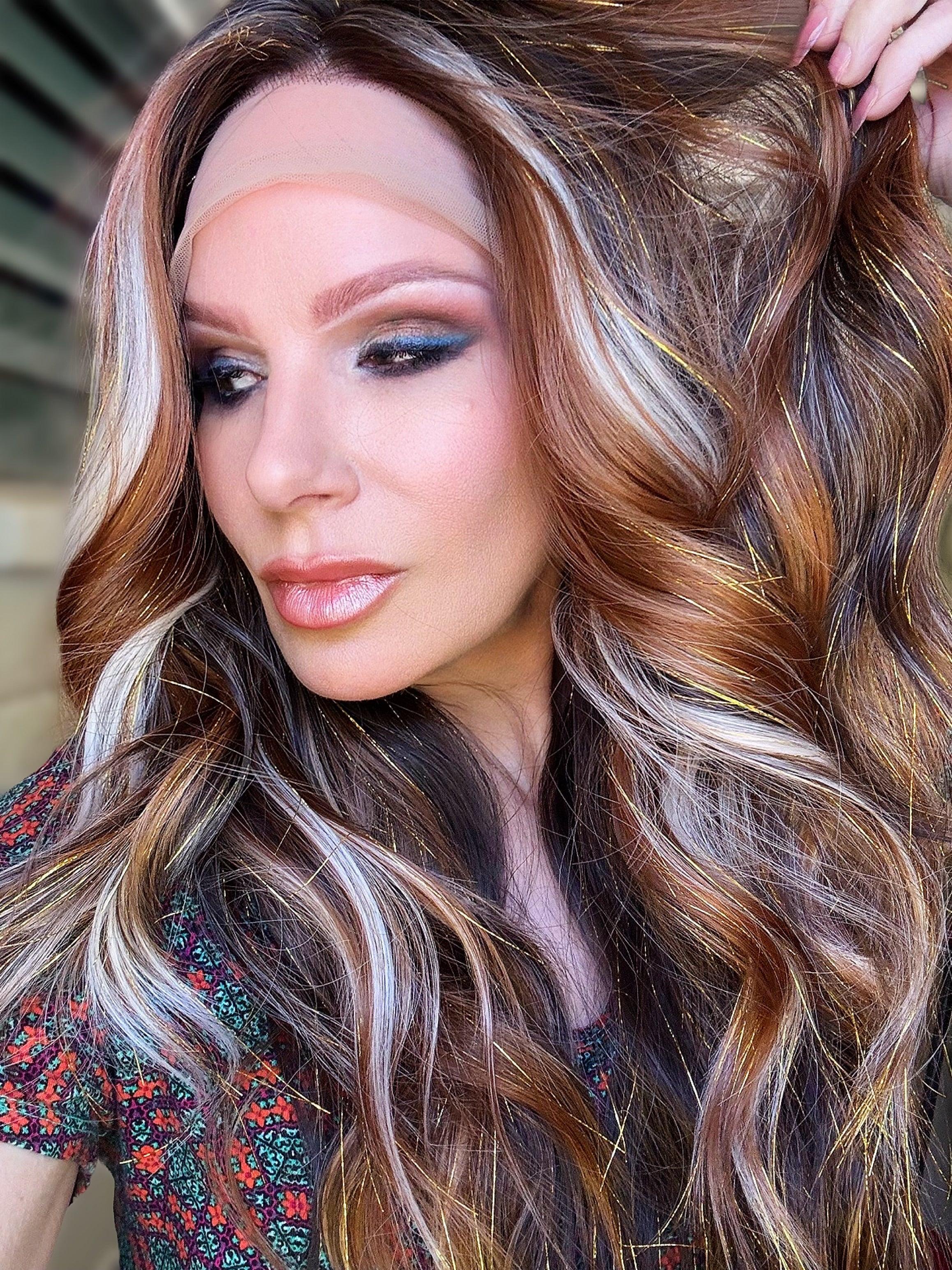 Broncs Tinsel Synthetic Lace-Front Glueless Wig Martini Wigs